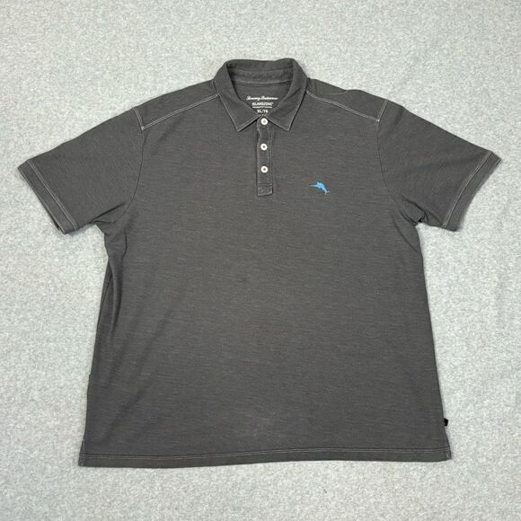 Tommy Bahama Island Zone Mens Polo Shirt Size XL Grey Short Sleeve Performance - Picture 1 of 7